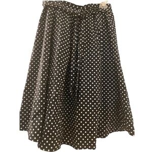 See You Monday skirt, size XL, navy blue with white polka dots.  Tie in front .